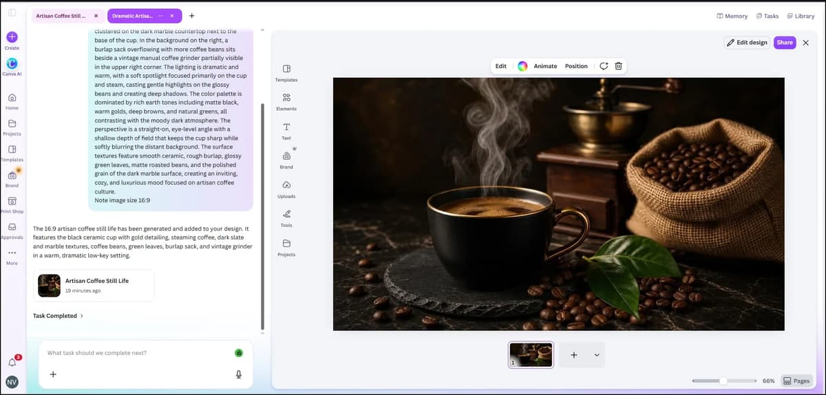 Canva AI image generation